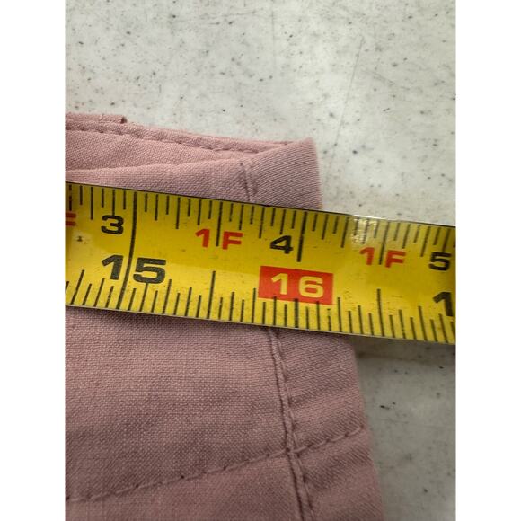 Theory Pink Linen Blend Cropped Pants Sz 8 Career Casual Pockets Lagenlook C18 - Picture 5 of 7